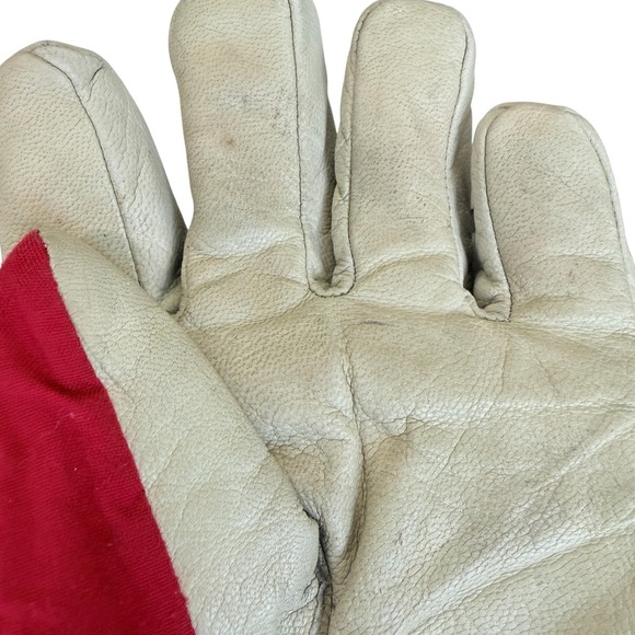 Hestra Army Leather Heli Ski Gloves Unisex Size 8 Red White Winter Snow Gorpcore - Picture 11 of 16